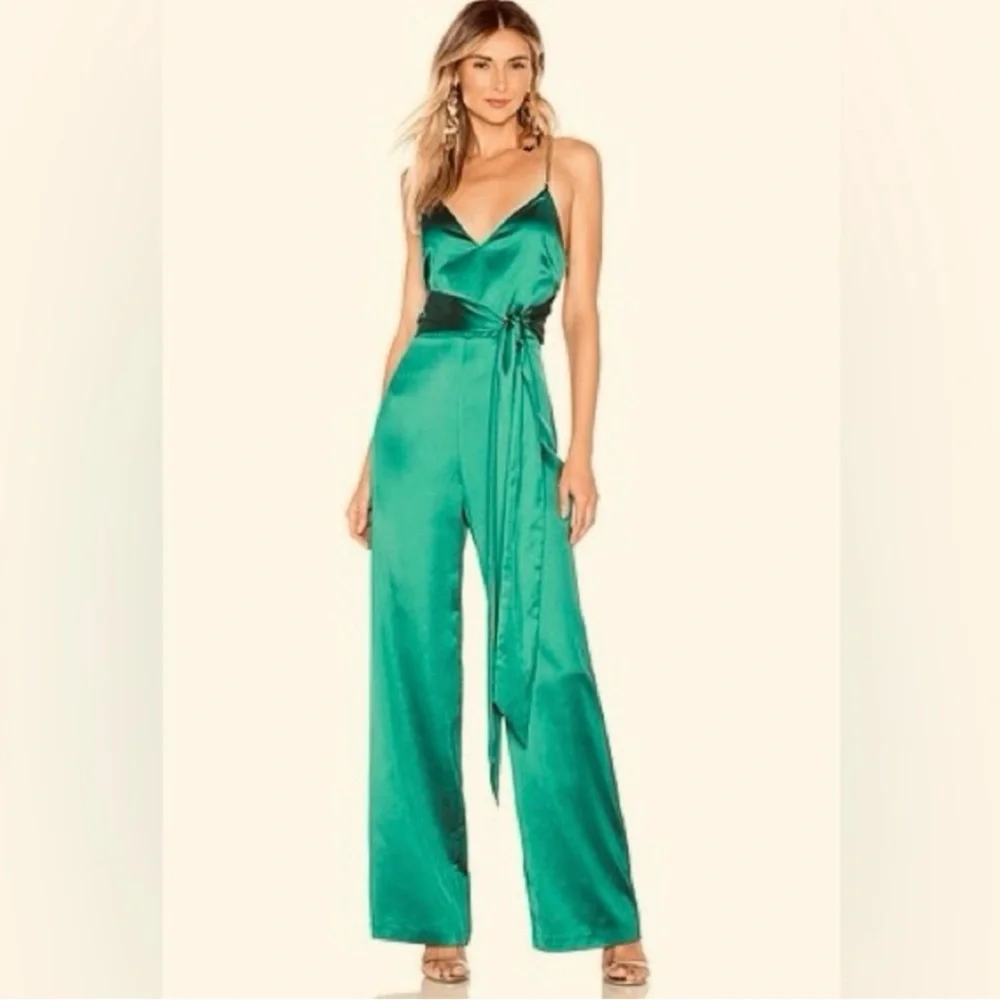 NEW Aakaa Emerald Green Jumpsuit Wide Leg - Picture 1 of 10